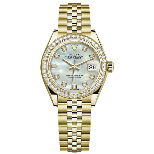 Rolex Lady-Datejust Mother Of Pearl Diamond Dial Diamond Bezel 28mm 279138RBR