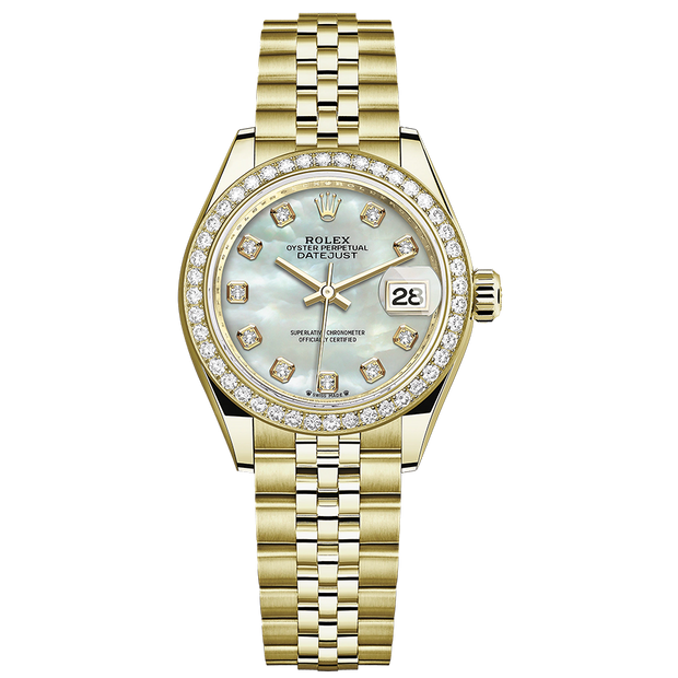 Rolex Lady-Datejust Mother Of Pearl Diamond Dial Diamond Bezel 28mm 279138RBR