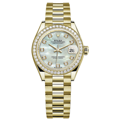 Rolex Lady-Datejust Mother Of Pearl Diamond Dial Diamond Bezel 28mm 279138RBR