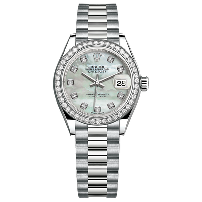 Rolex Lady-Datejust Mother Of Pearl Diamond Dial Diamond Bezel 28mm 279139RBR