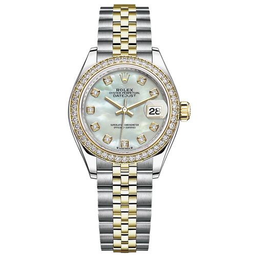 Rolex Lady-Datejust Mother Of Pearl Diamond Dial Diamond Bezel 28mm 279383RBR