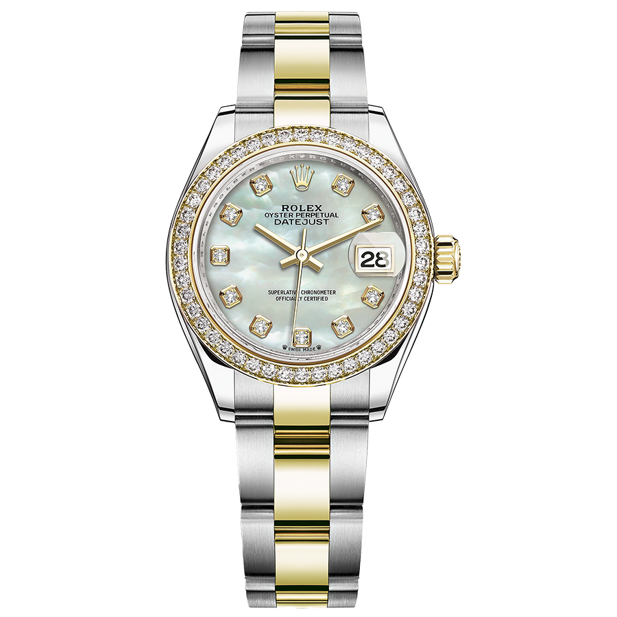 Rolex Lady-Datejust Mother Of Pearl Diamond Dial Diamond Bezel 28mm 27