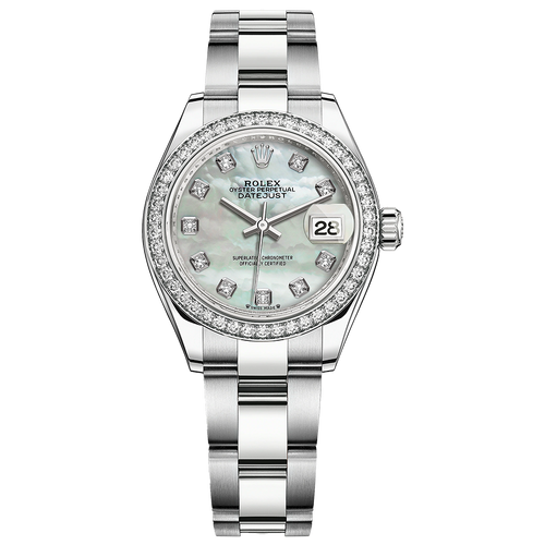 Rolex Lady-Datejust Mother Of Pearl Diamond Dial Diamond Bezel 28mm 279384RBR