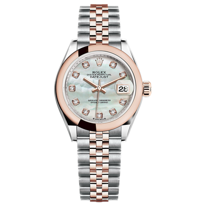 Rolex Lady-Datejust Mother Of Pearl Diamond Dial Domed Bezel 28mm 279161