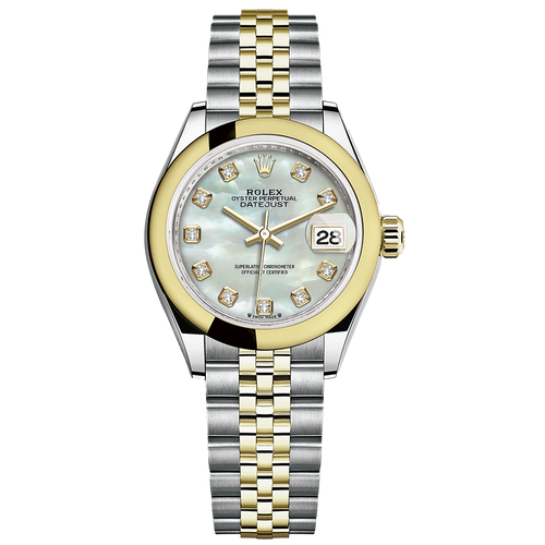 Rolex Lady-Datejust Mother Of Pearl Diamond Dial Domed Bezel 28mm 279163