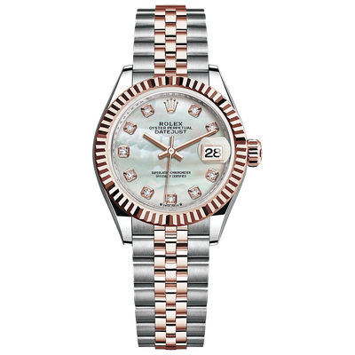 Rolex Lady-Datejust Mother Of Pearl Diamond Dial Fluted Bezel 28mm 279171