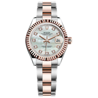 Rolex Lady-Datejust Mother Of Pearl Diamond Dial Fluted Bezel 28mm 279171