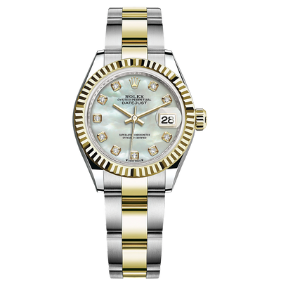 Rolex Lady-Datejust Mother Of Pearl Diamond Dial Fluted Bezel 28mm 279173