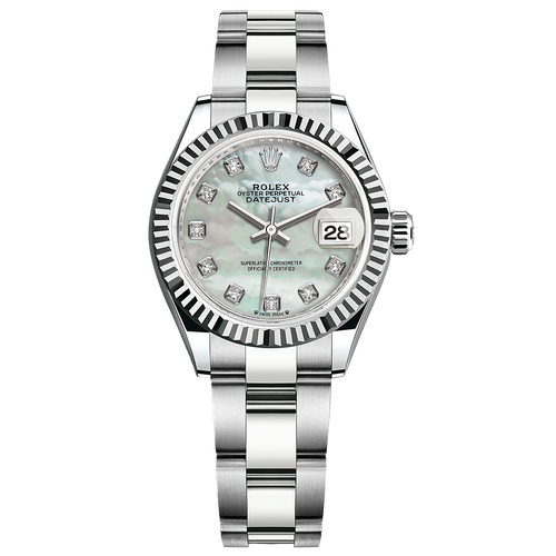 Rolex Lady-Datejust Mother Of Pearl Diamond Dial Fluted Bezel 28mm 279174