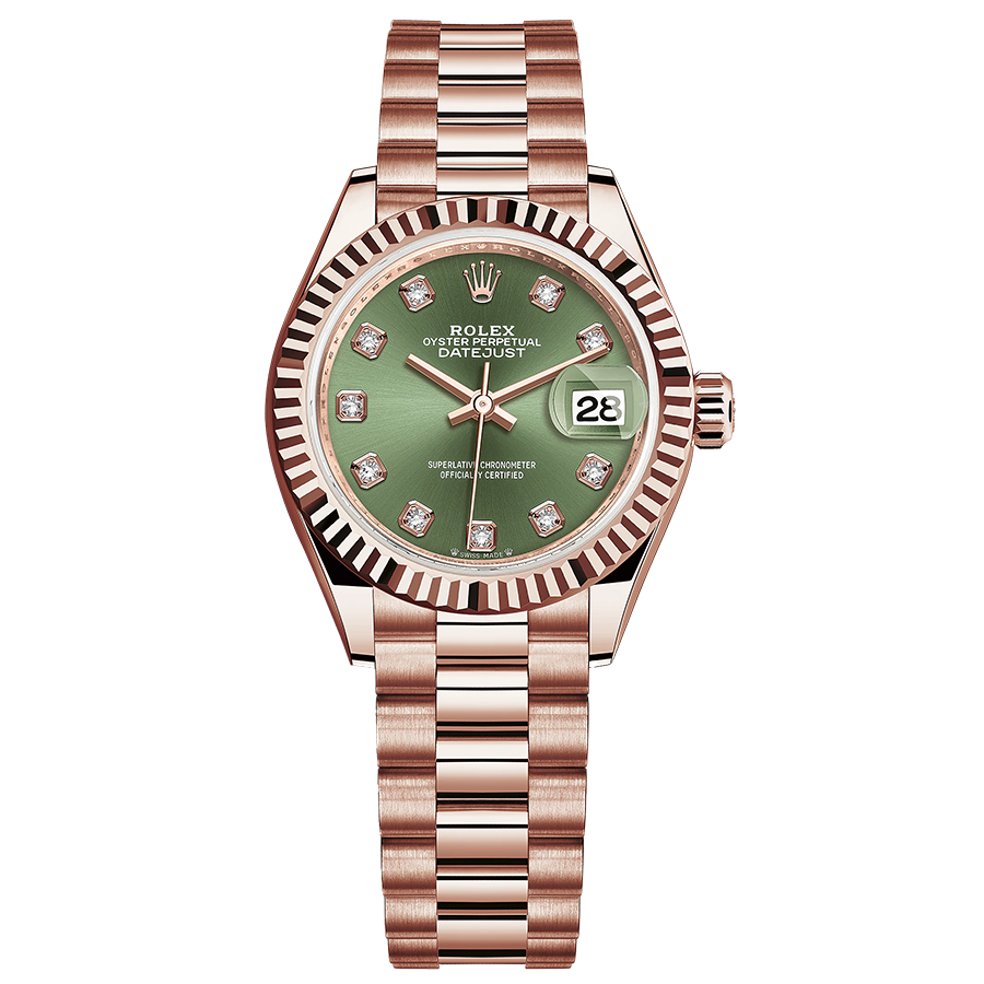 Rolex Lady-Datejust Olive-Green Diamond Dial 279175 | FCT