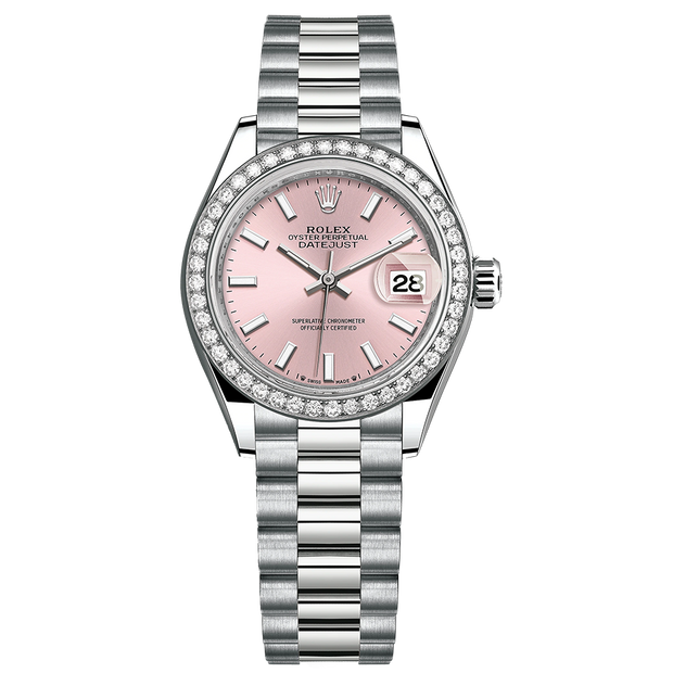 Rolex Lady-Datejust Pink Dial Diamond Bezel 28mm 279139RBR