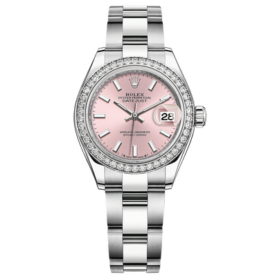 Rolex Lady-Datejust Pink Dial Diamond Bezel 28mm 279384RBR