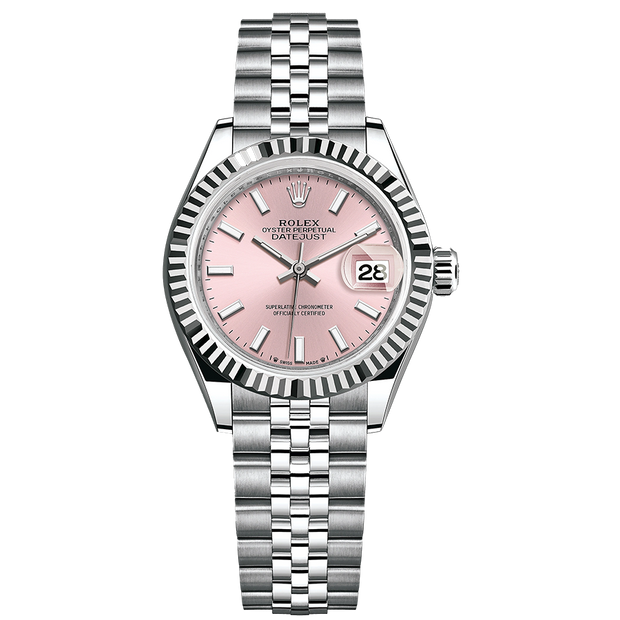 Rolex Lady-Datejust Pink Dial Fluted Bezel 28mm 279174