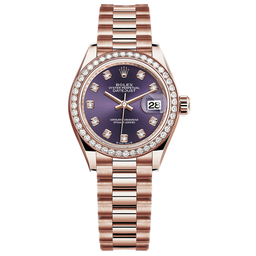 Rolex Lady-Datejust Purple Diamond Dial Diamond Bezel 28mm 279135RBR