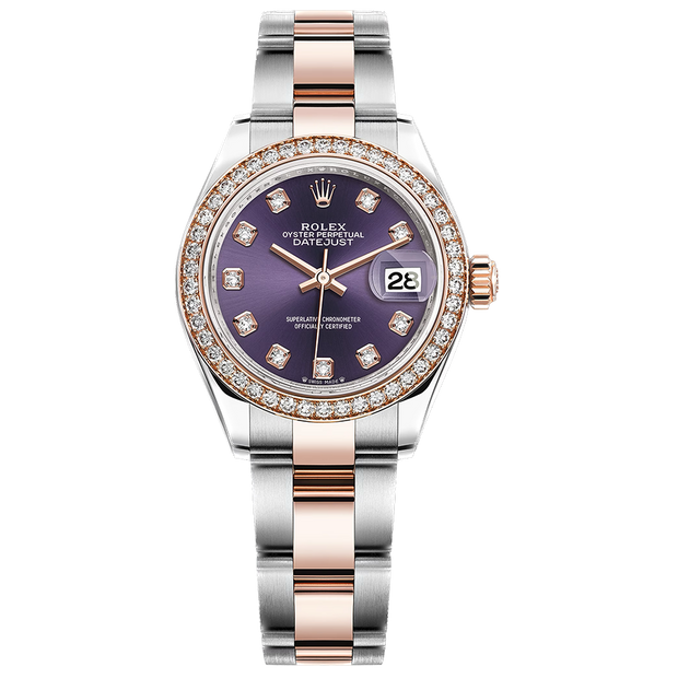 Rolex Lady-Datejust Purple Diamond Dial Diamond Bezel 28mm 279381RBR
