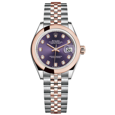 Rolex Lady-Datejust Purple Diamond Dial Domed Bezel 28mm 279161