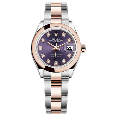 Rolex Lady-Datejust Purple Diamond Dial Domed Bezel 28mm 279161