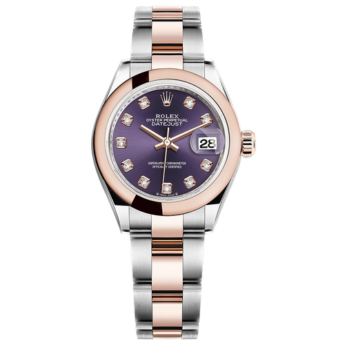 Rolex Lady-Datejust Purple Diamond Dial Domed Bezel 28mm 279161