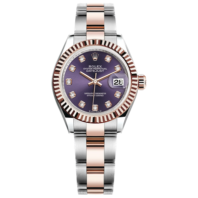 Rolex Lady-Datejust Purple Diamond Dial Fluted Bezel 28mm 279171