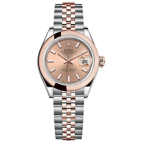 Rolex Lady-Datejust Rose Dial Domed Bezel 28mm 279161