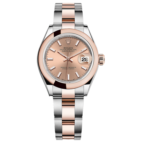 Rolex Lady-Datejust Rose Dial Domed Bezel 28mm 279161