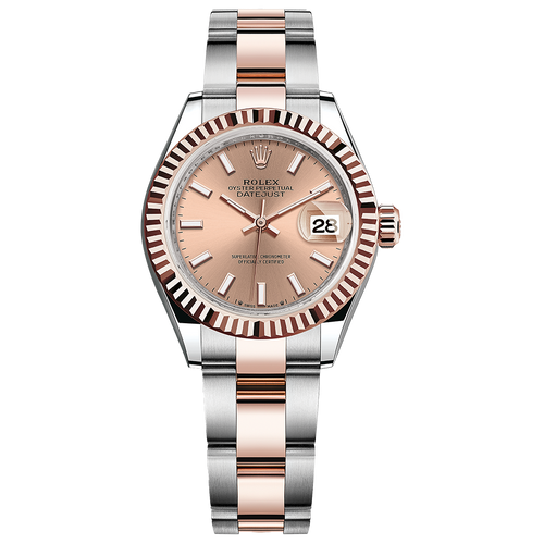 Rolex Lady-Datejust Rose Dial Fluted Bezel 28mm 279171