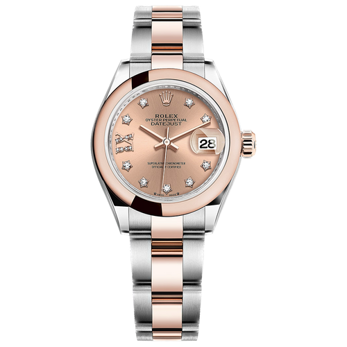 Rolex Lady-Datejust Rose Diamond Star Dial Domed Bezel 28mm 279161