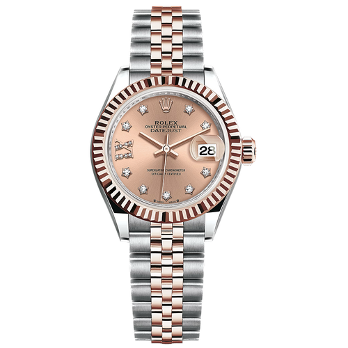Rolex Lady-Datejust Rose Diamond Star Dial Fluted Bezel 28mm 279171