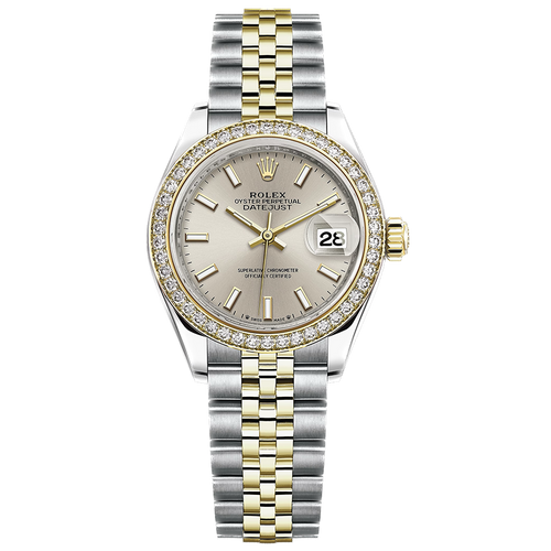 Rolex Lady-Datejust Silver Dial Diamond Bezel 28mm 279383RBR