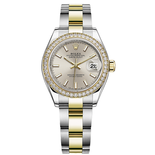 Rolex Lady-Datejust Silver Dial Diamond Bezel 28mm 279383RBR