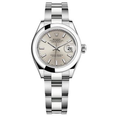 Rolex Lady-Datejust Silver Dial Domed Bezel 28mm 279160