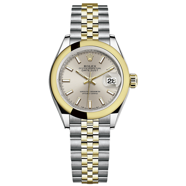 Rolex Lady-Datejust Silver Dial Domed Bezel 28mm 279163