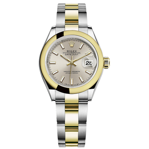 Rolex Lady-Datejust Silver Dial Domed Bezel 28mm 279163