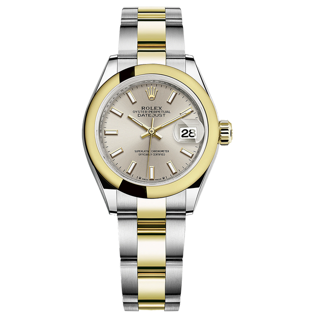 Rolex Lady-Datejust Silver Dial Domed Bezel 28mm 279163