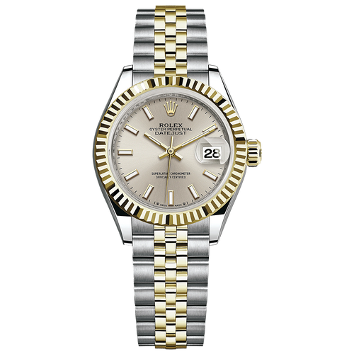 Rolex Lady-Datejust Silver Dial Fluted Bezel 28mm 279173