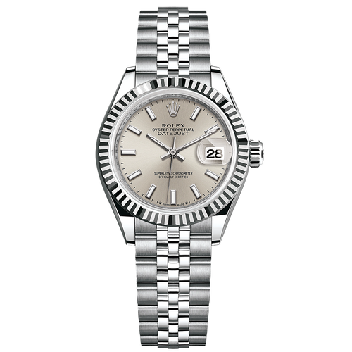 Rolex Lady-Datejust Silver Dial Fluted Bezel 28mm 279174