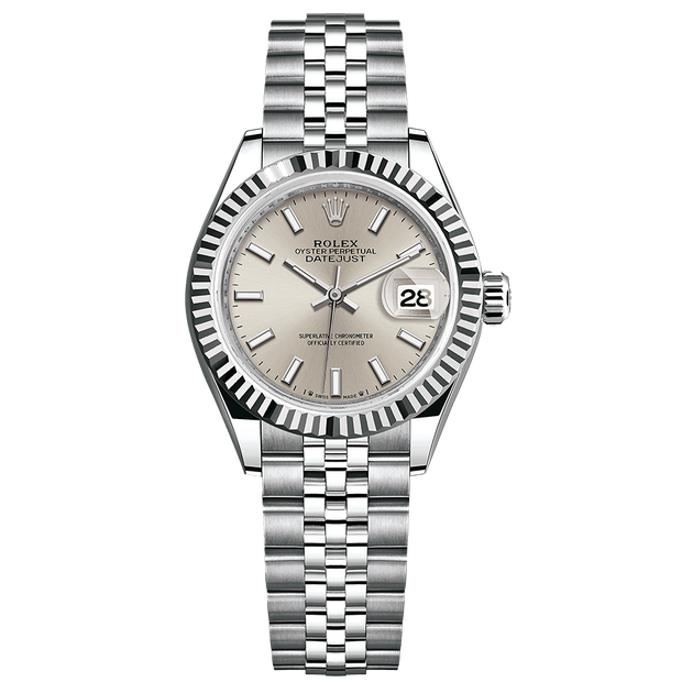 Rolex Lady-Datejust Silver Dial Fluted Bezel 28mm 279174