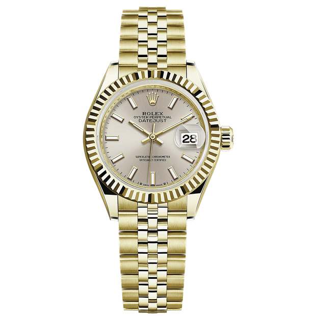 Rolex Lady-Datejust Silver Dial Fluted Bezel 28mm 279178