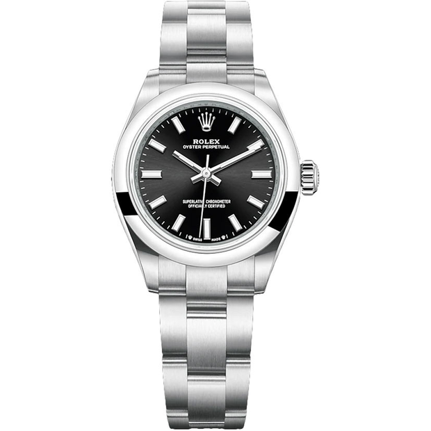 Rolex Oyster Perpetual Black Dial Domed Bezel 28mm 276200