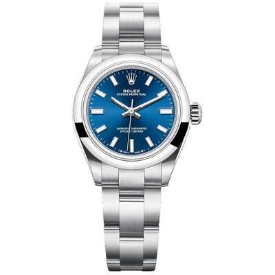 Rolex Oyster Perpetual Blue Dial Domed Bezel 28mm 276200