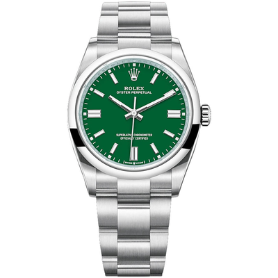 Rolex Oyster Perpetual Green Dial Domed Bezel 36mm 126000