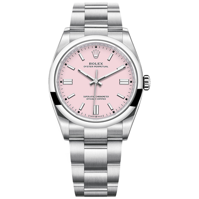 Rolex Oyster Perpetual Pink Dial Domed Bezel 36mm 126000