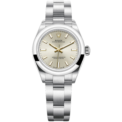 Rolex Oyster Perpetual Silver Dial Domed Bezel 28mm 276200