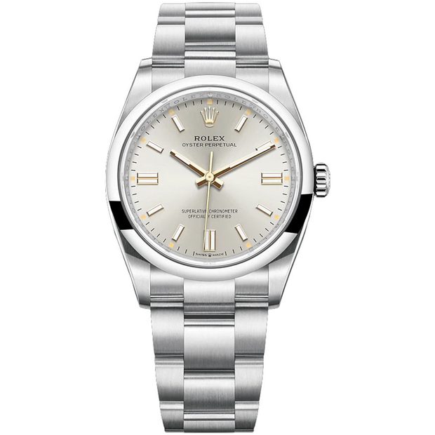 Rolex Oyster Perpetual Silver Dial Domed Bezel 36mm 126000