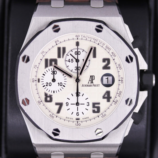 Audemars Piguet Royal Oak Offshore "Safari" Chronograph 42mm 26170ST White Dial Pre-Owned - First Class Timepieces