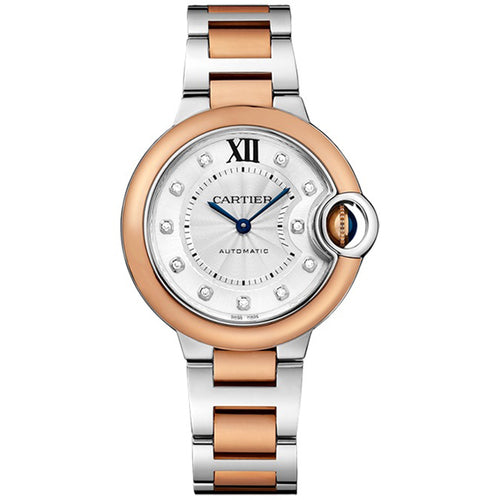Cartier Ballon Bleu De Cartier 33mm W3BB0006 Silver Diamond Dial