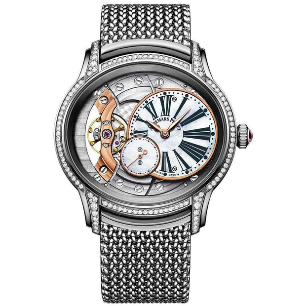 Audemars Piguet Millenary Hand-Wound 39mm 77247BC Overworked/Mother of Pearl Dial - First Class Timepieces