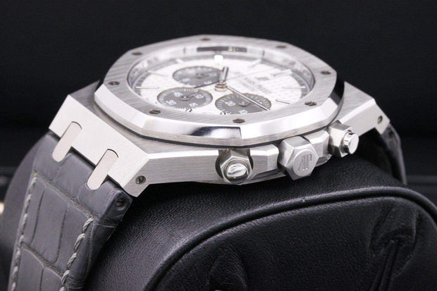 Audemars Piguet Royal Oak Chronograph Limited Edition 2015 QEII 41mm 26327TI White Dial Pre-Owned-First Class Timepieces
