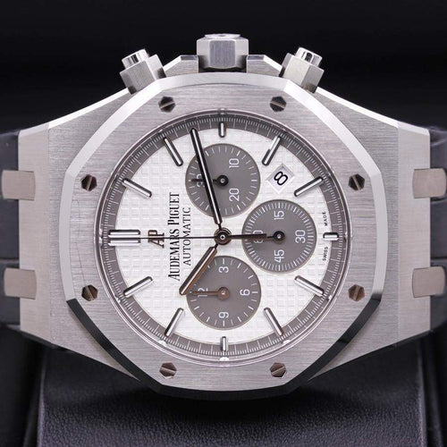 Audemars Piguet Royal Oak Chronograph Limited Edition 2015 QEII 41mm 26327TI White Dial Pre-Owned-First Class Timepieces