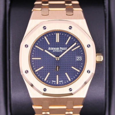 Audemars Piguet Royal Oak "Jumbo" Extra-Thin 39mm 15202OR Blue Dial Pre-Owned-First Class Timepieces